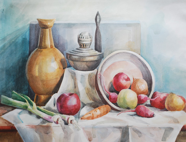 How to paint a still life with watercolors