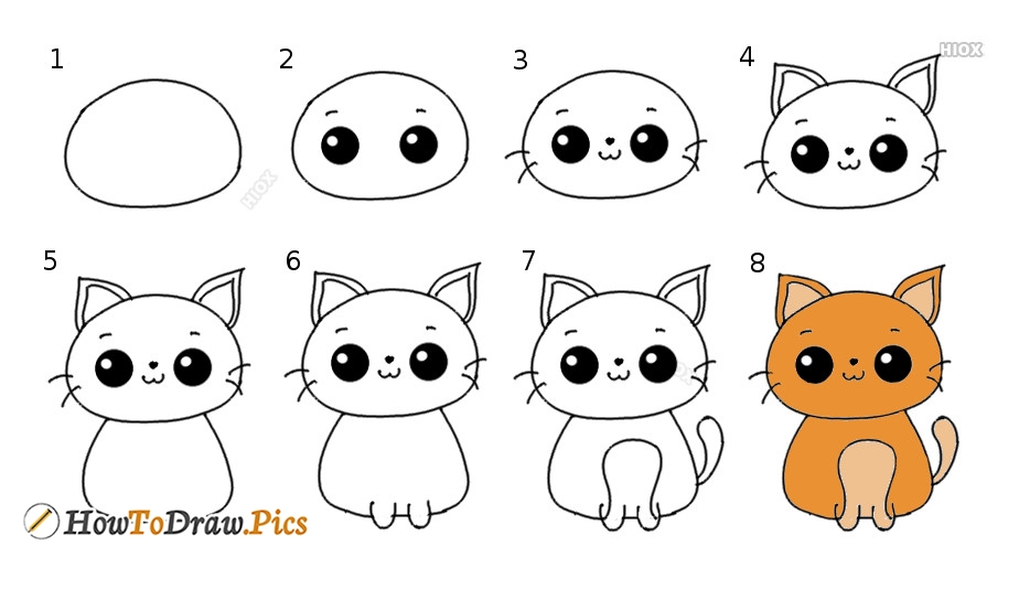 How to draw a cat step by step