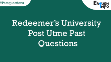 Redeemer’s University Post Utme Past Questions