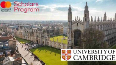 Mastercard Foundation Scholarship Programme to Study at University of Cambridge 2023/2024