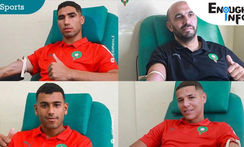 Morocco national team players donate blood to earthquake victims