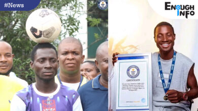 Nigerian climbs Mast with ball on head to set Guinness World Record