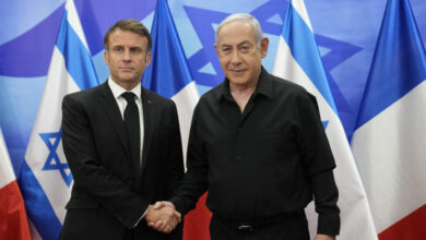 French President Macron meets with Israeli Prime Minister on solidarity visit to Israel