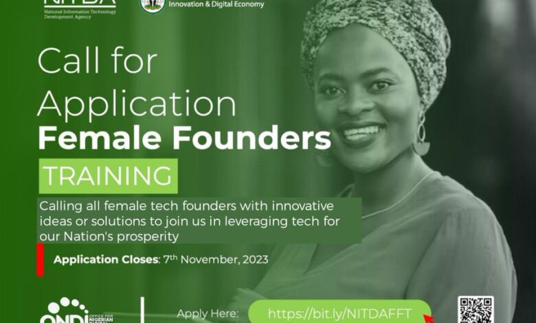 NITDA Announces Female Founders Training 2023