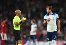 Referee Luis Godinho under fire for giving Harry Kane yellow card