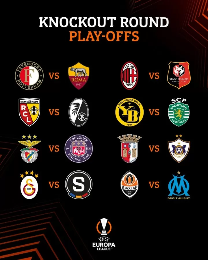 Europa League Knockout rounds play-offs confirmed